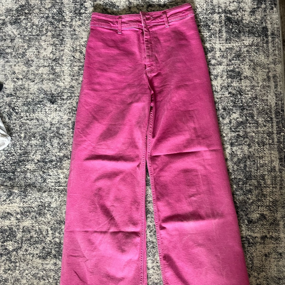 Pink Zara Marine Straight Leg jeans